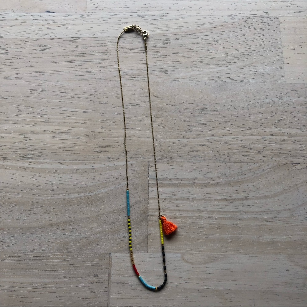 Beaded Necklace with Tassel